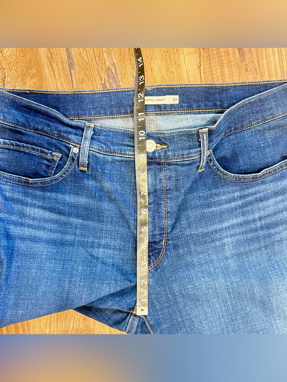 Levi’s 314 Shaping Straight Jeans 33x32 Medium/Dark Wash Stretch Denim Mid Rise - Picture 11 of 13
